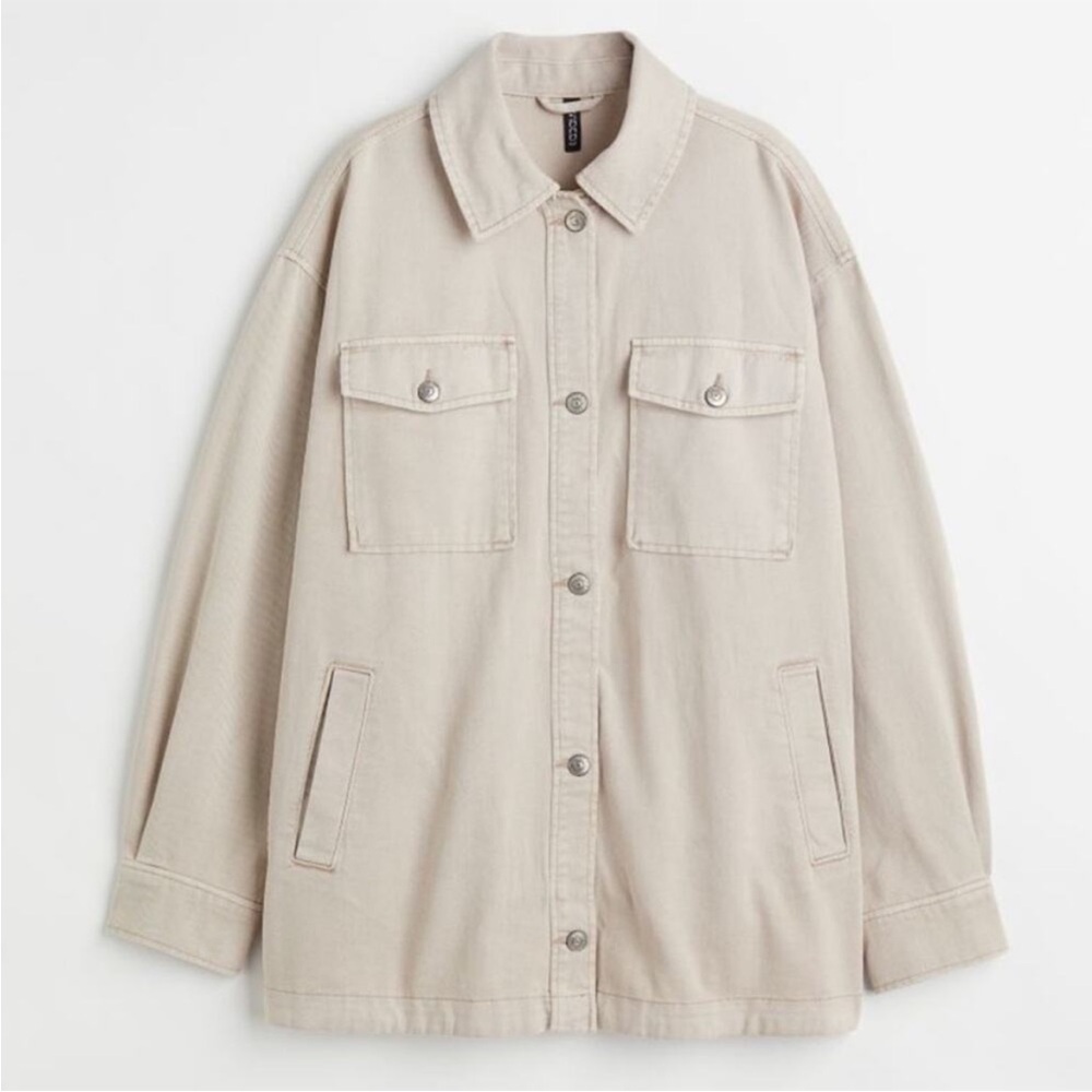 MAKE AN OFFER - DIVIDED by H&M Khaki Boyfriend Shacket